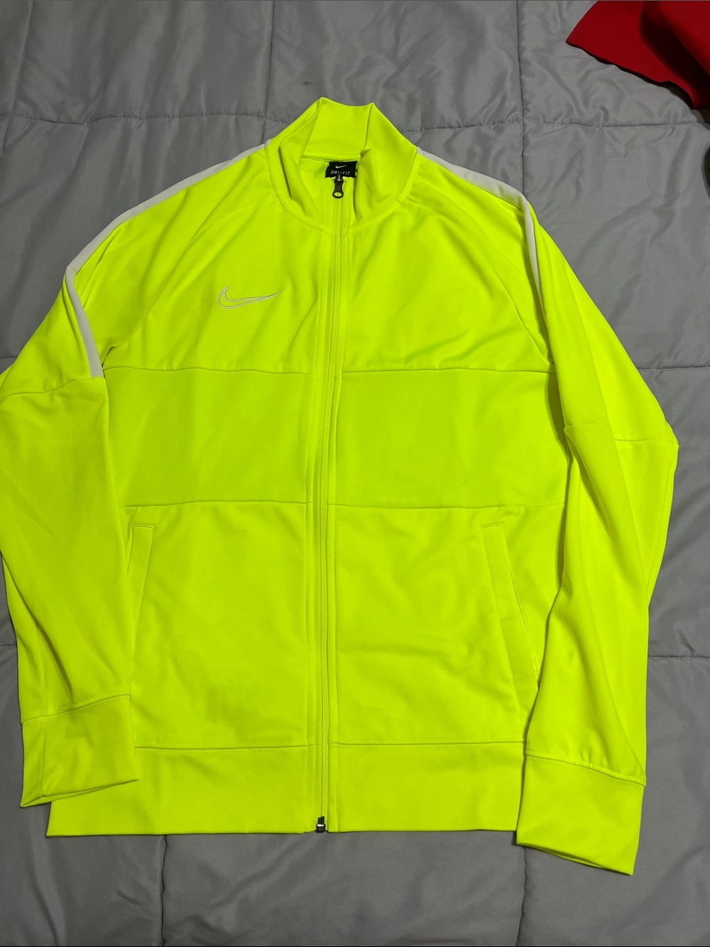Nike Men’s Neon Yellow Full-Zip Soccer training Jacket